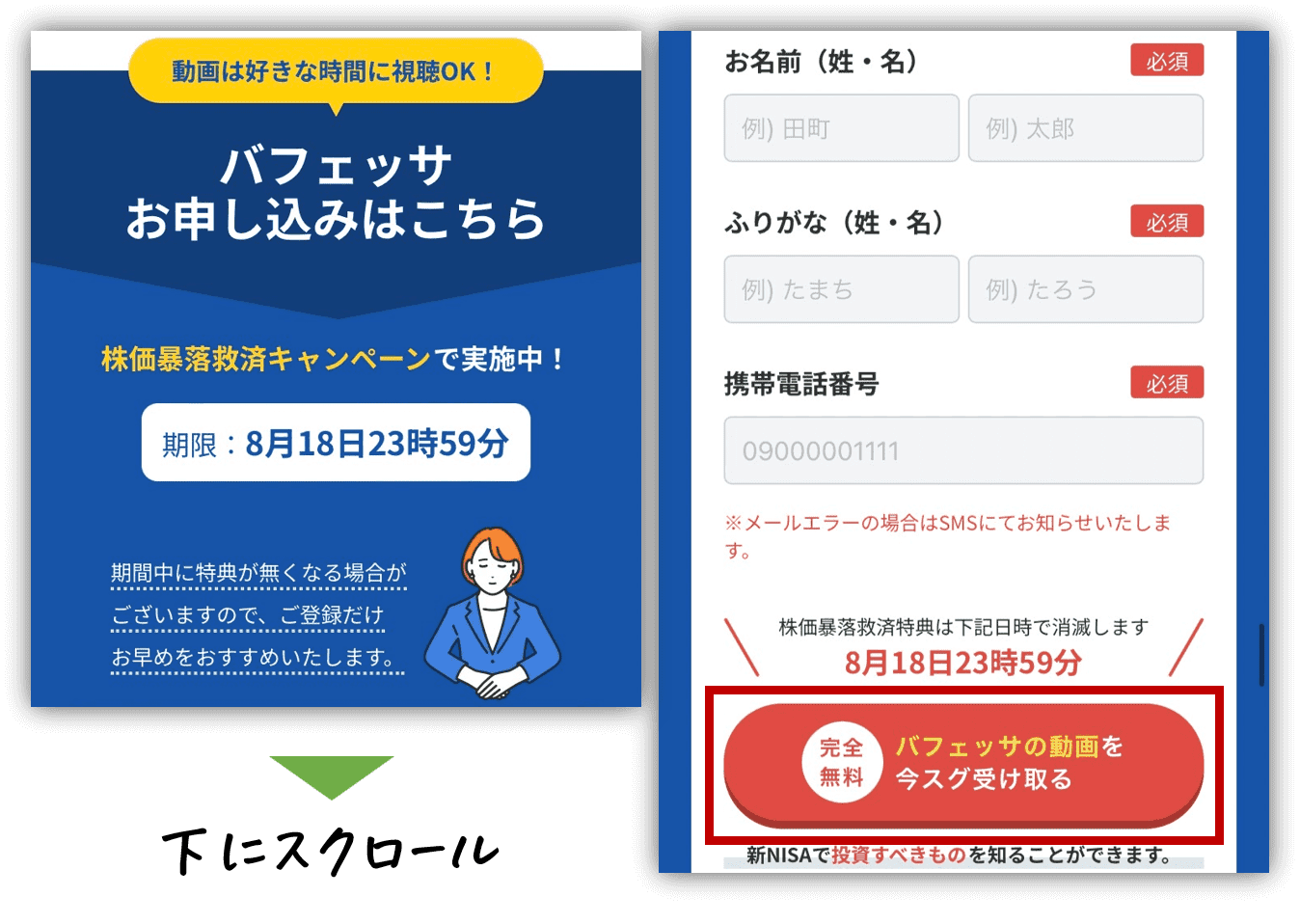 バフェッサ　申し込み②